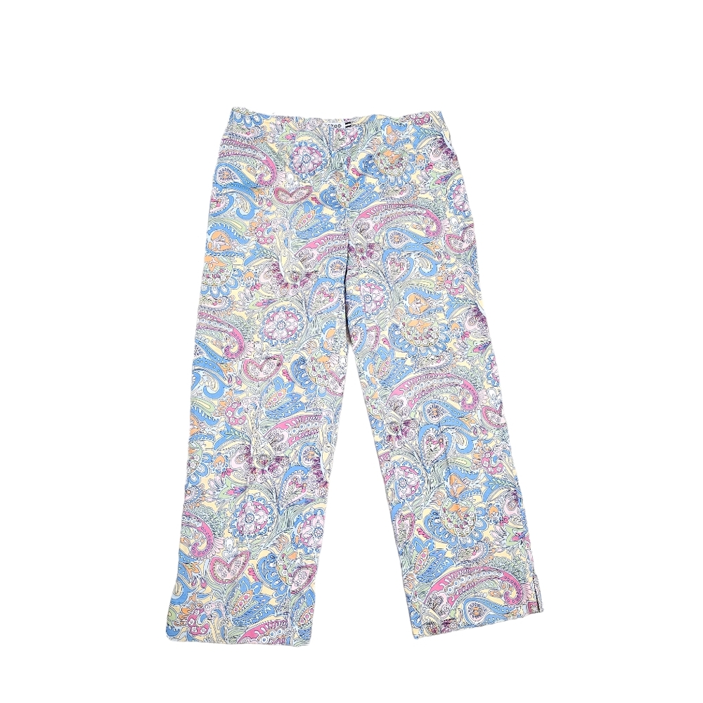 Izod Womens Capris Crops Sz 8 Pastel Paisley Print